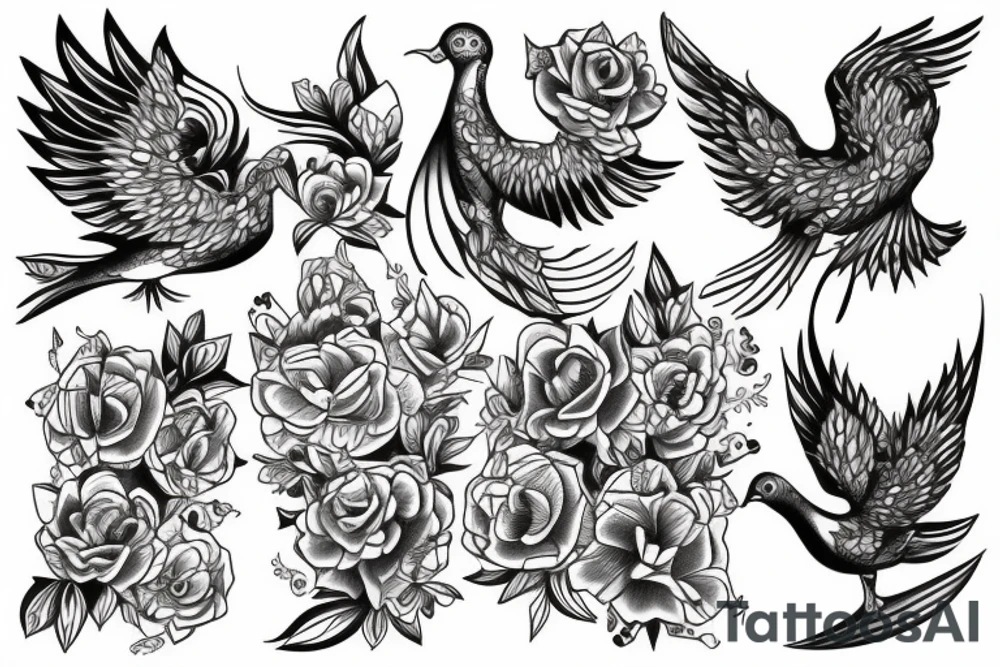 dove of peace friends tattoo idea