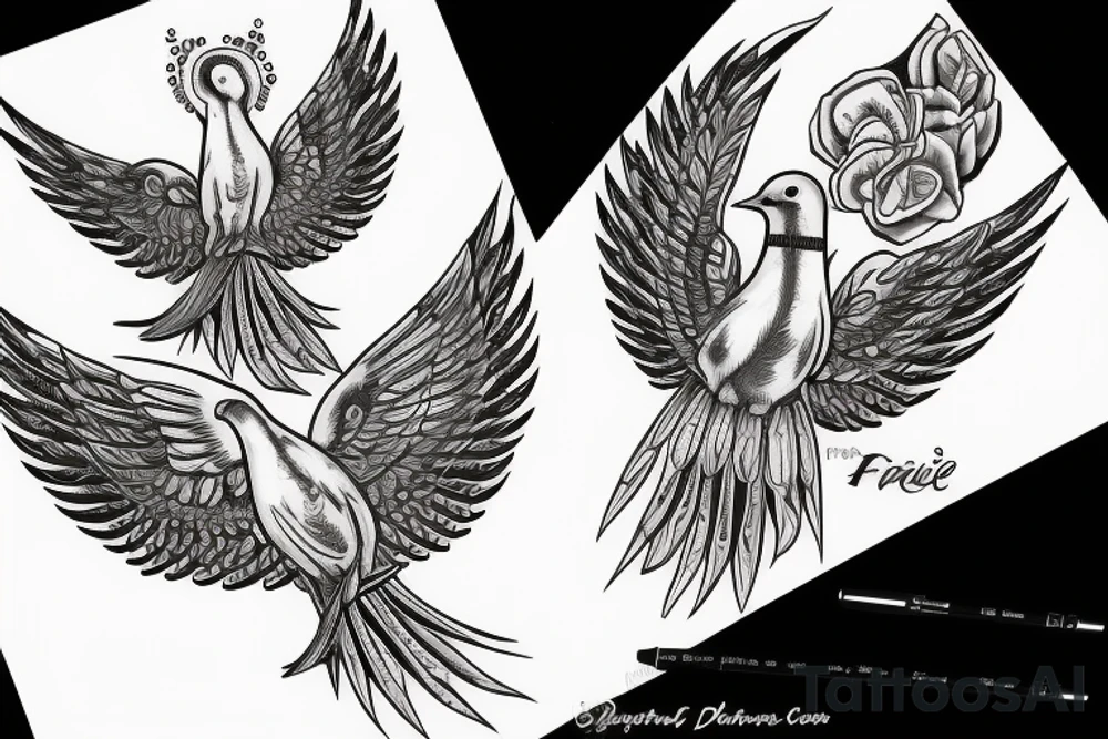 dove of peace friends tattoo idea