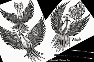 dove of peace friends tattoo idea