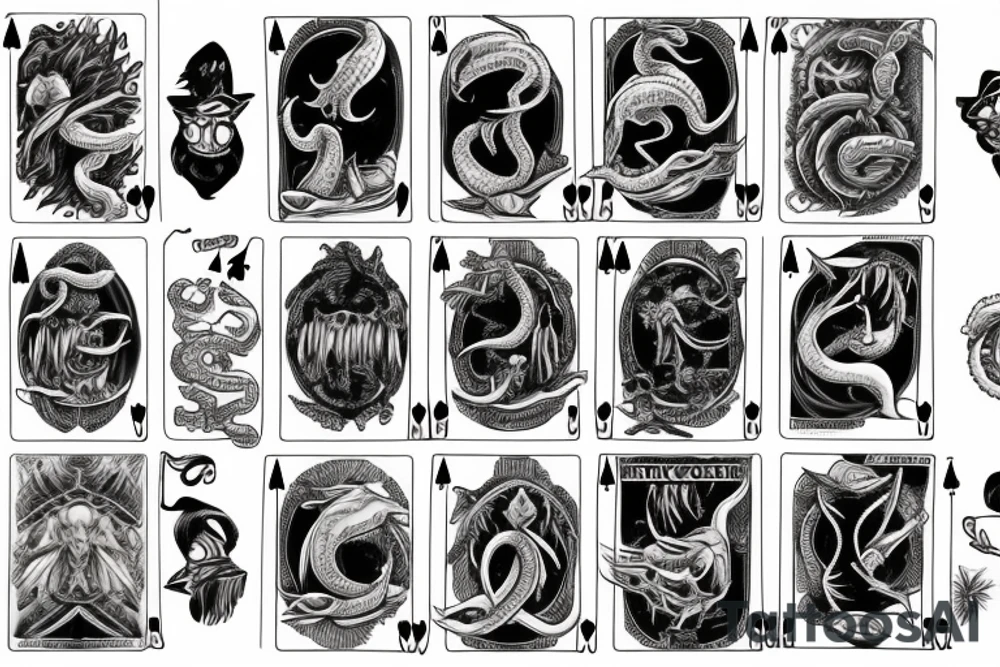 Kraken taken the ship, another the ship flying the seagulls and somewhere above the pair of kings cards tattoo idea