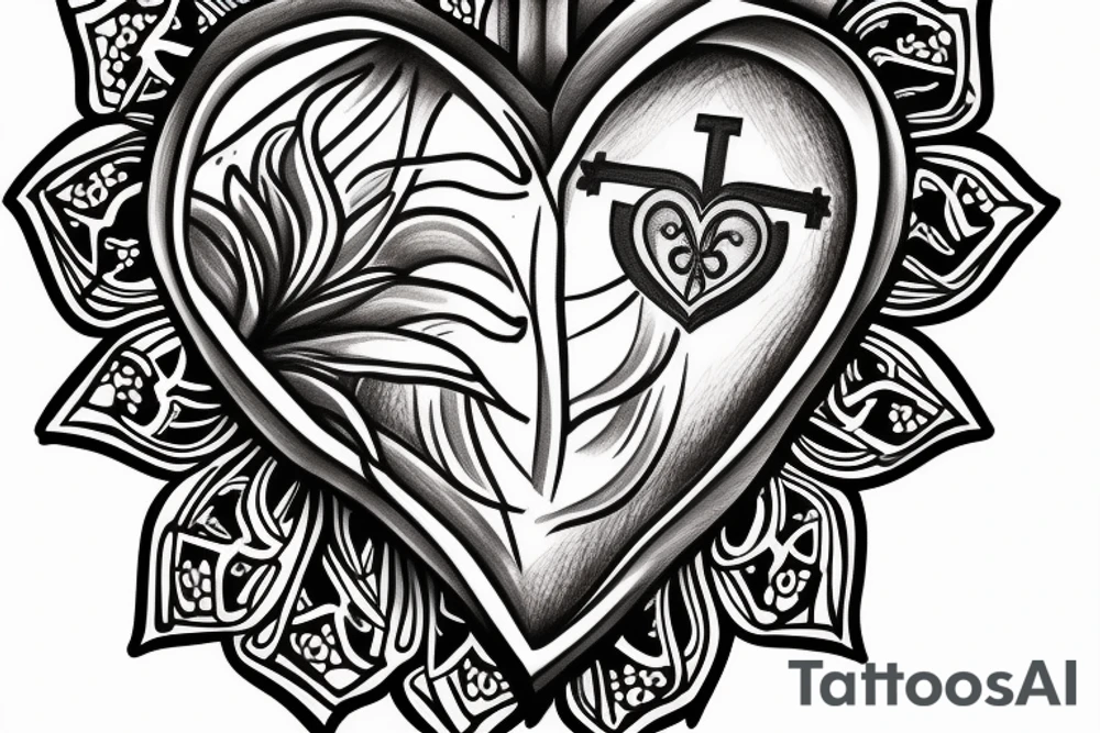 Sacred heart tattoo idea