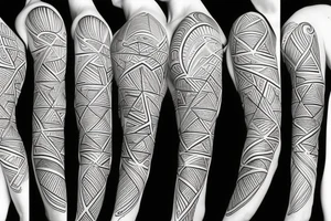 black straight lines fractal designs angular tattoo idea