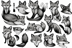 Fox foxes run tattoo idea