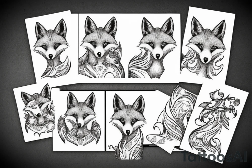 Fox foxes run tattoo idea