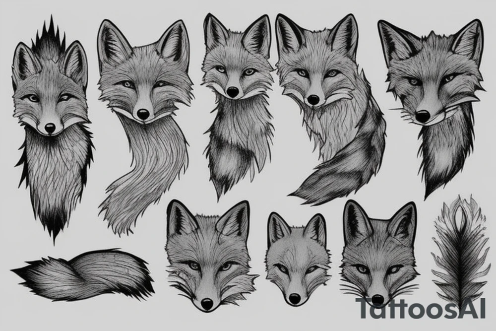 Fox foxes forest tattoo idea