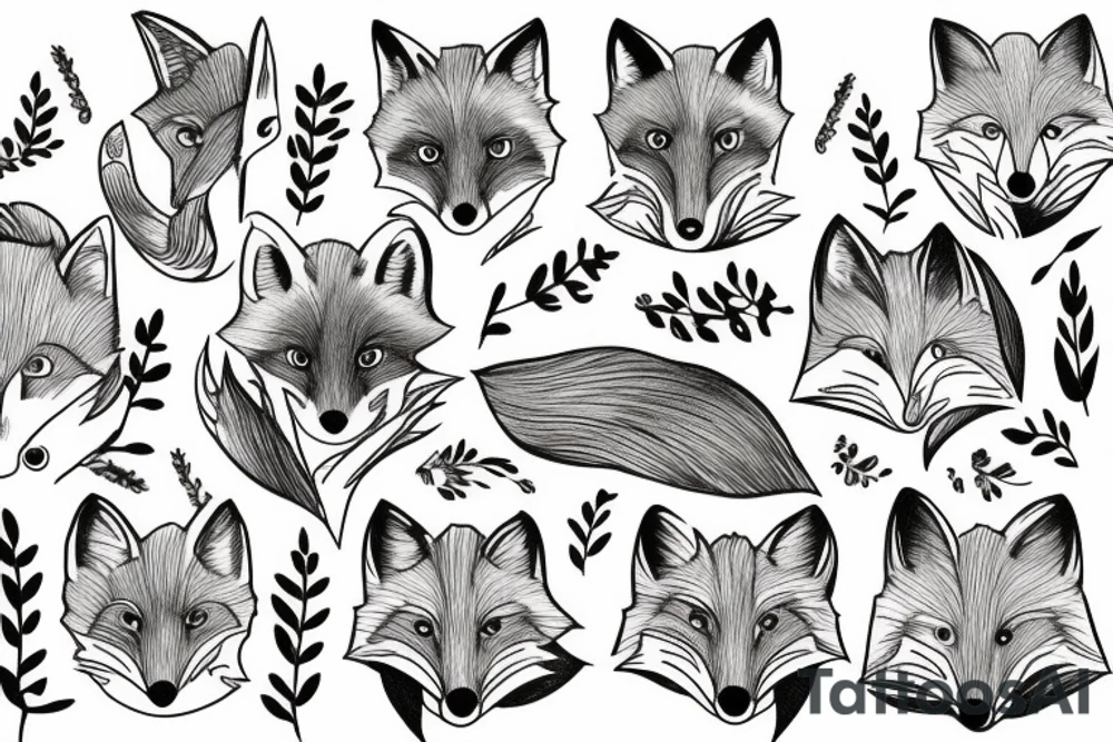 Fox foxes forest tattoo idea