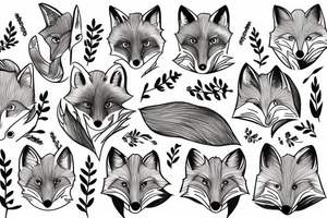 Fox foxes forest tattoo idea