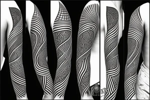 black straight lines fractal designs angular infinity tattoo idea