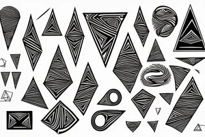 black straight lines fractal designs angular infinity tattoo idea