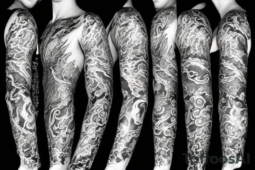 Statue of David ocean waves tattoo idea