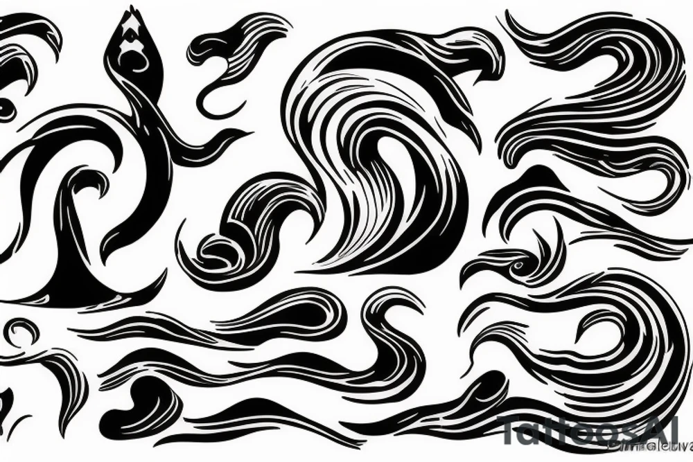 Statue of David ocean waves tattoo idea