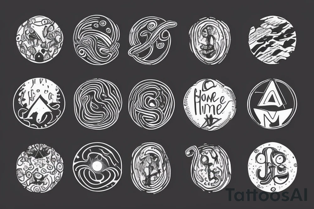 adult peacefully connected to the universe

I am home symbol tattoo idea