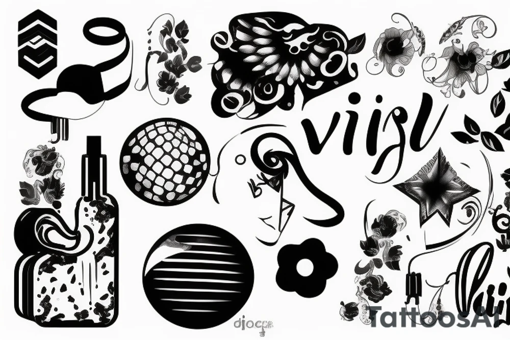 vibing with disco tattoo idea