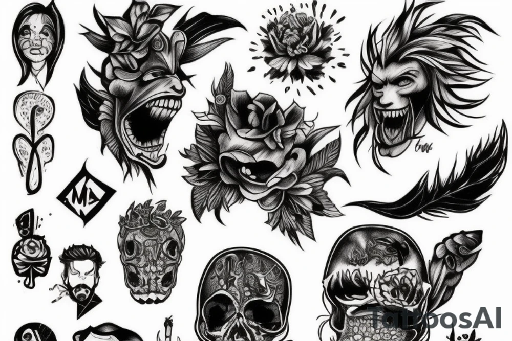An angry teen growing tattoo idea