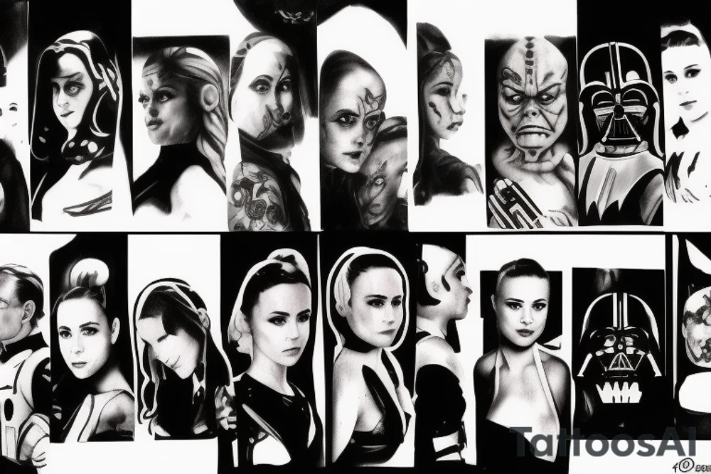 portraits of clones from movie Star Wars tattoo idea