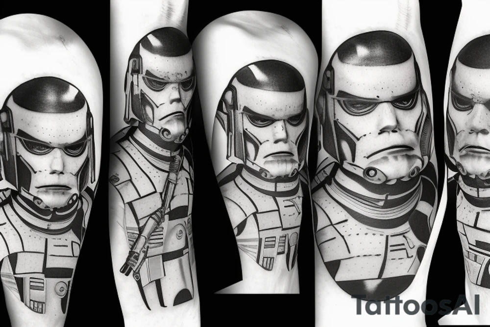 portraits of clones from movie Star Wars tattoo idea