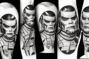 portraits of clones from movie Star Wars tattoo idea