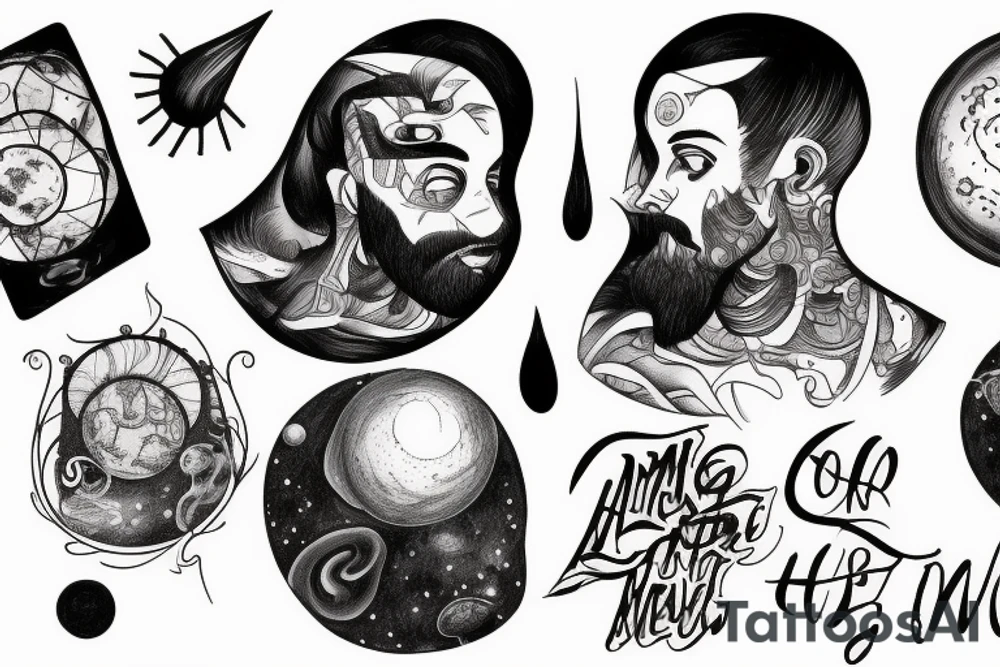 A man becoming one with the universe tattoo idea