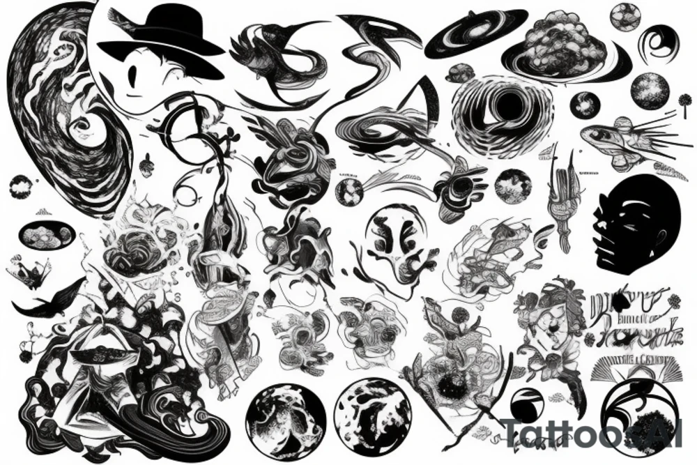 A man becoming one with the universe tattoo idea