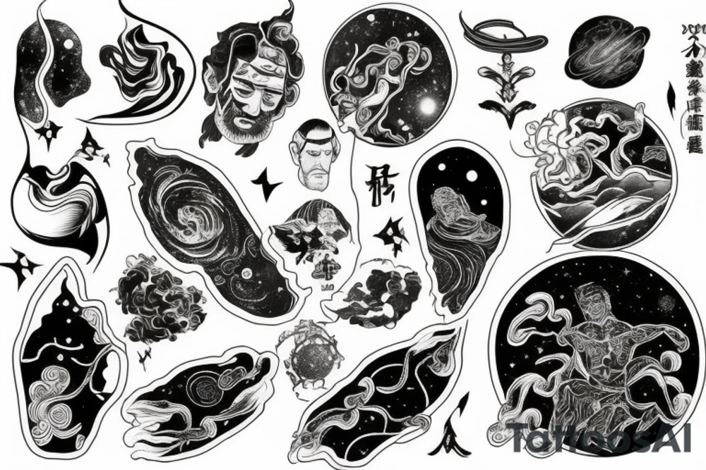 A man becoming one with the universe tattoo idea