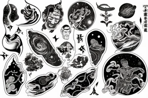 A man becoming one with the universe tattoo idea