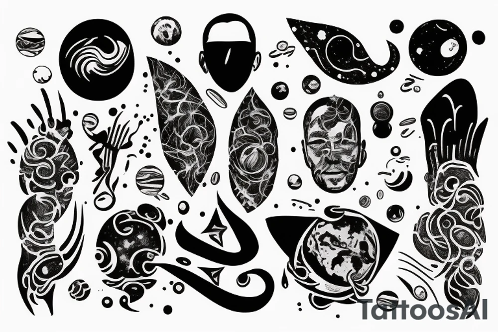 A man becoming one with the universe tattoo idea