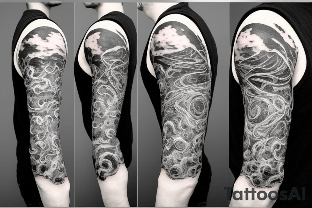 A man becoming one with the universe tattoo idea