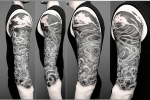 A man becoming one with the universe tattoo idea