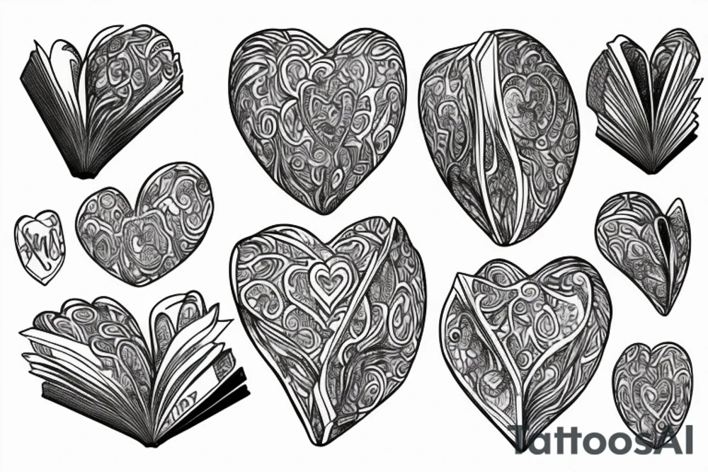 Heart opening up like a book tattoo idea