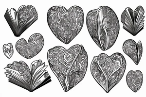 Heart opening up like a book tattoo idea