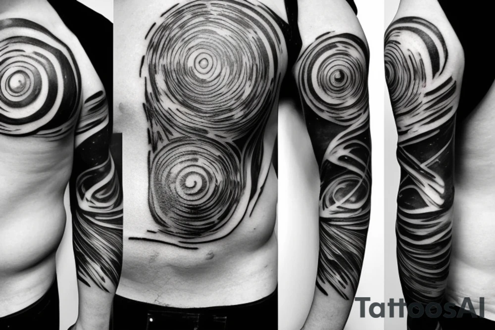A man becoming one with the universe tattoo idea