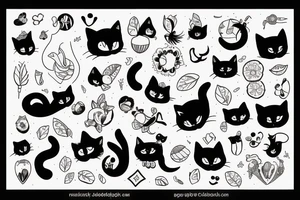 A lucky black cat tattoo idea