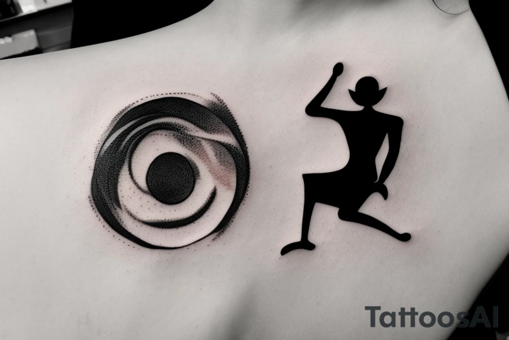 A person becoming one with the universe tattoo idea