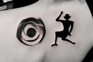 A person becoming one with the universe tattoo idea