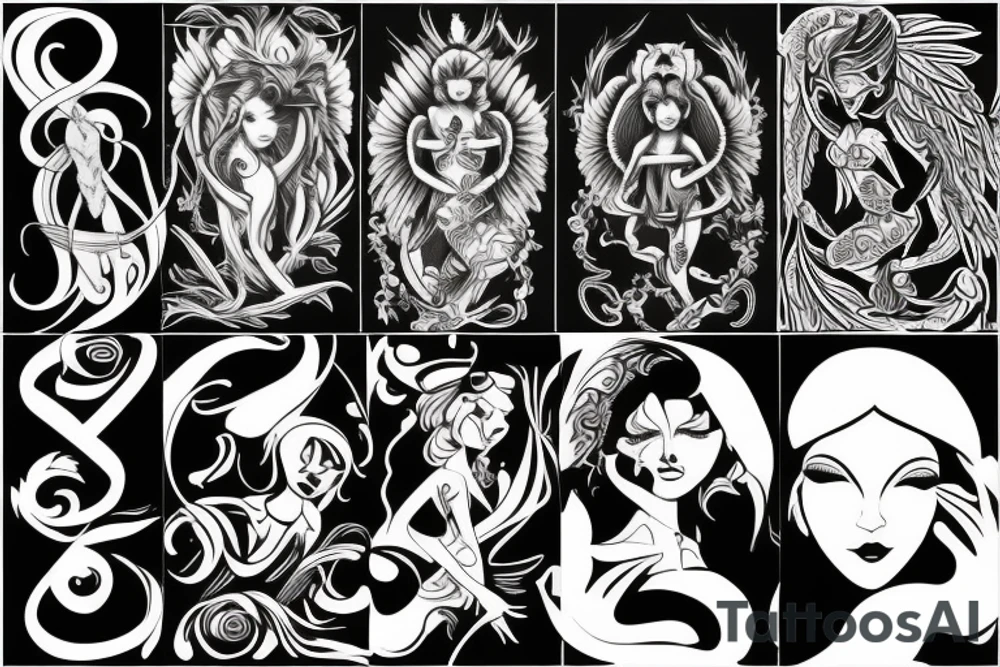 angel and devil tattoo idea