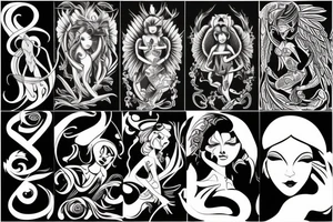 angel and devil tattoo idea