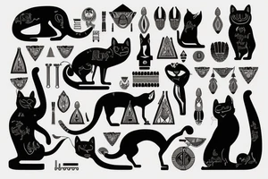 A lucky Egyptian black cat tattoo idea