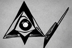 The third eye in a triangle with lights coming out of the eye tattoo idea