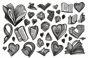Heart, Window, Door, Book tattoo idea