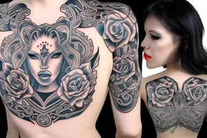 Sexy Fae woman bondage tattoo idea