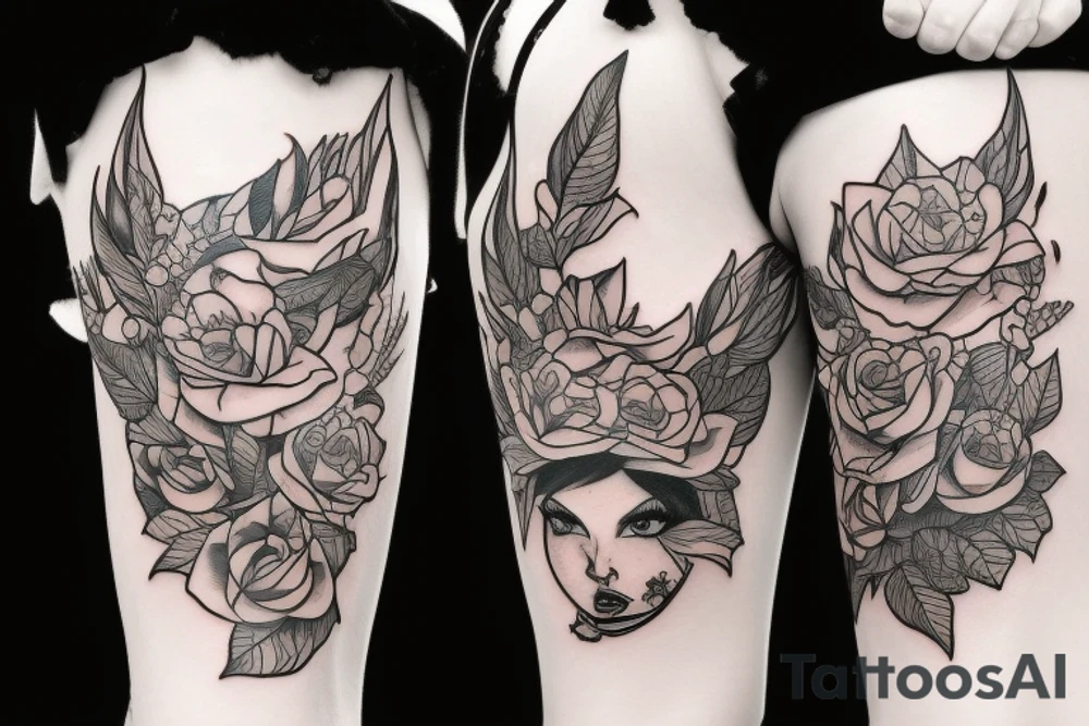 Fae woman bondage tattoo idea