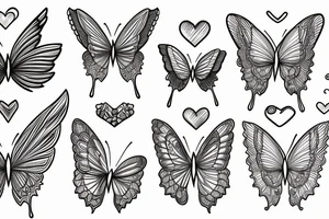wings, girl, heart, butterfly, tattoo idea
