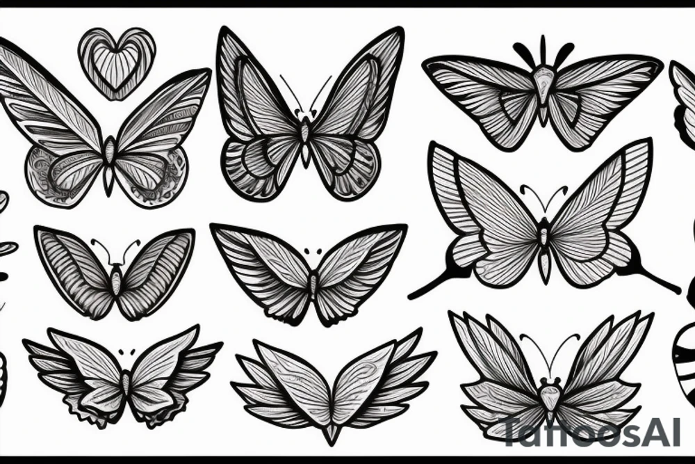 wings, girl, heart, butterfly, tattoo idea