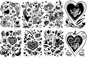 bee, pumpkin, love heart sweet tattoo idea