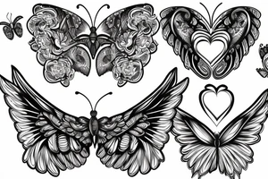wings, girl, heart, butterfly, back tattoo tattoo idea