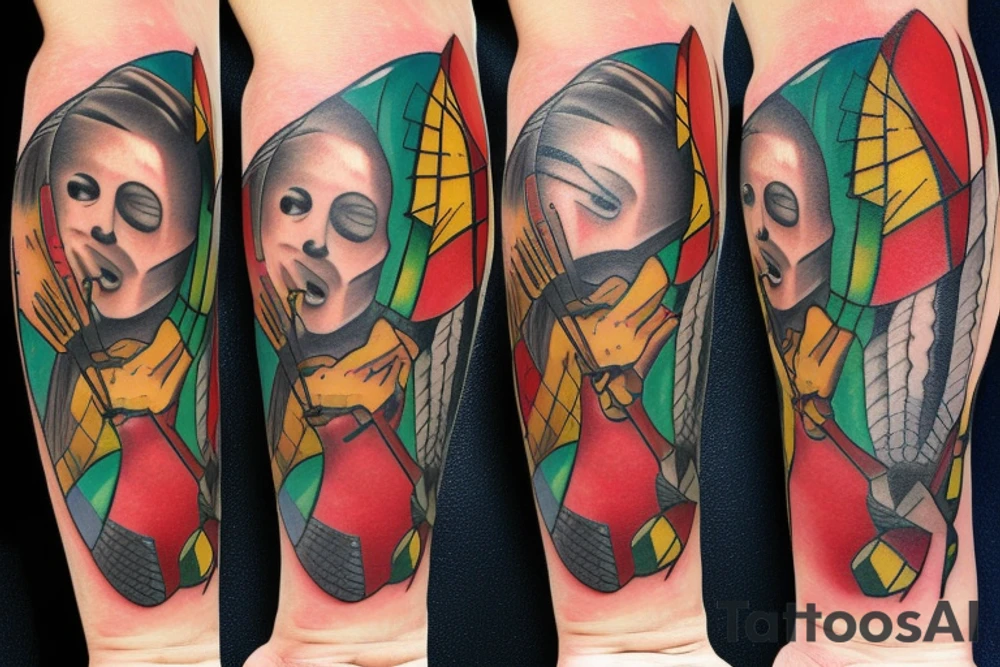 Golfer being stabbed tattoo idea