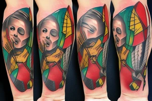 Golfer being stabbed tattoo idea