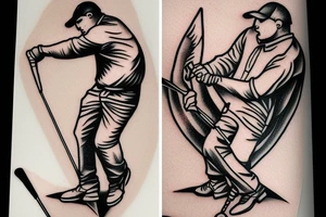 Golfer being stabbed tattoo idea