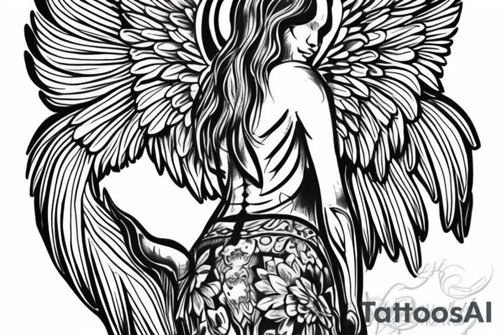 angel, man, back tattoo, tattoo idea