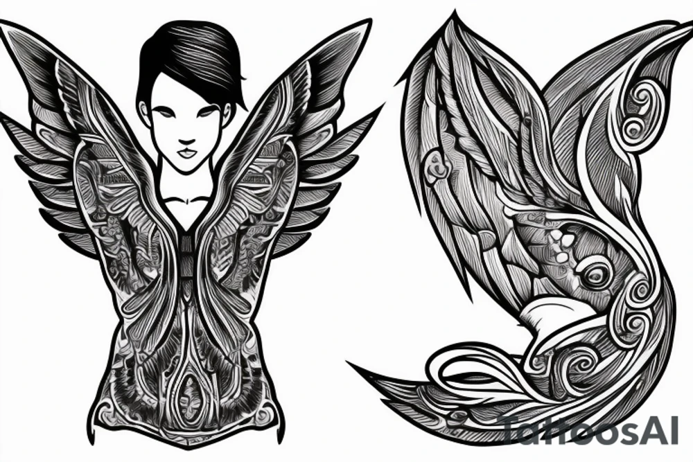 angel, man, back tattoo, tattoo idea